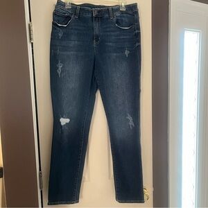 Women’s Chico’s The Platinum Ankle Blue Distressed Jeans Size 1